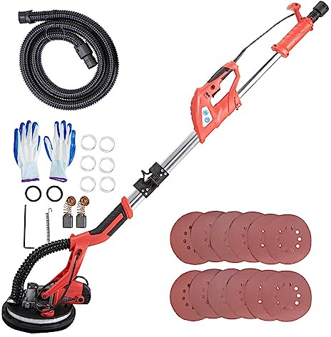 YQVEOT Ponceuse Murale pour cloisons sèches, Ponceuse Murale Pliable 750 W LED Ponceuse électrique for cloison sèche 800-1750 R/Min RPM Ponceuse à Disque