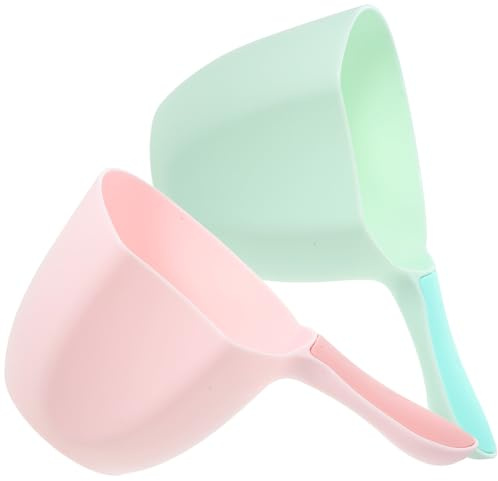 TOKIDNY 2 pièces Louche à Eau Épaisse Plastique Scoop Multifonction pour Salle de Bain et Cuisine Poignée Confortable Légère et Facile à Nettoyer Accessoire Indispensable pour Usage