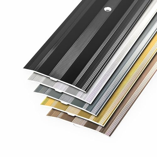 Übergangsprofil Aluminium Übergangsleiste 6cm Breite Übergangsschiene Zum Schrauben Wasserdicht Bodenübergangsstreifen(Gold,6x105cm)