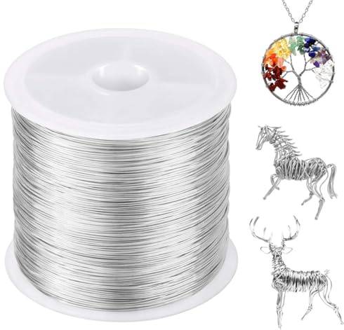 1 Rotolo Filo in Acciaio Inossidabile 304, filo di acciaio inossidabile per sculture, 0,5 mm * 100 metri, adatto per la creazione di gioielli, lavori fai da te, scheletri di bambole.