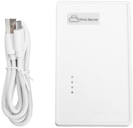 Hyuduo Server di Stampa Wireless, Adattatore per Stampante da USB a WiFi con WiFi da 2,4 GHz e Porta Ethernet, Compatibile con OS X Linux, per la Condivisione di Stampanti in Rete