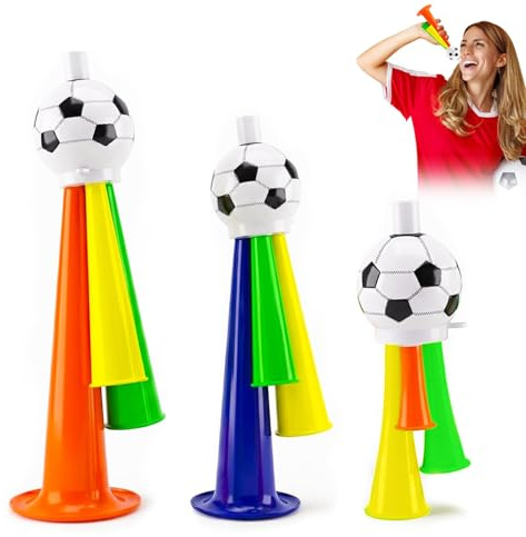 Galenecx 3 Stück Fußball Horn, Cheer Vuvuzela Tröten