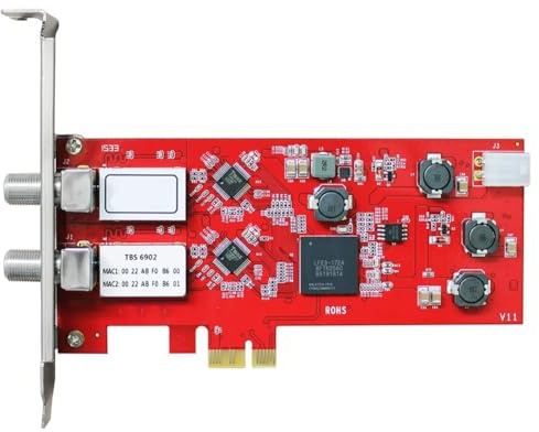Qomcsrl TBS6902 Dual DVB-S2 PCIe-Karte 2X LNB QPSK BPSK Videoaufnahmekarte für TV-Übertragung Ansehen & Aufzeichnen Von Satelliten-FTA-TV-Kanälen