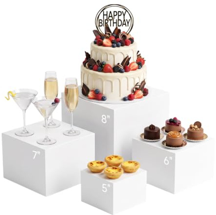 GAESHOW 4 Elevadores de Buffet,Soporte para Tartas Acrílicos con Base Hueca