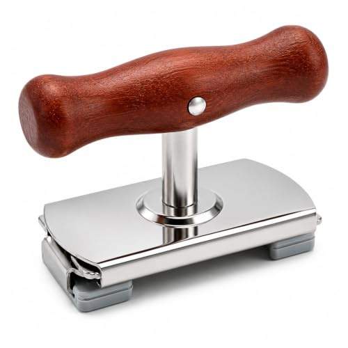 Abrelatas Manual Ajustable, Mango Ergonómico de Madera | Abridor de Tarros para Artritis sin Esfuerzo para Personas Mayores, Apertura Tapas 3-13 cm, Acero Inoxidable Resistente