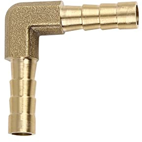 sourcing map 90 Grad L-Verteiler Schlauchverbinder Für Luft Wasser Gas Öl | 1pc, Messing, Gold, 5mm Innendurchmesser, 6,3mm Außendurchmesser, 6,3mm Gewinde, Für Temperierkreise & Pneumatikkreise