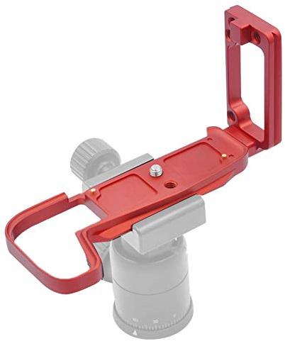 VBESTLIFE 1/4 L Schnellwechselplatte, Kamera-Griff, QR-Halterung, Stativ, Kugelkopfhalterung für -RP (Rot)