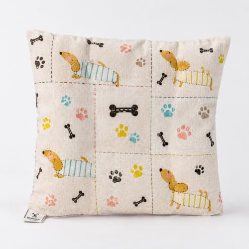 Decolores - Cojín Térmico de Semillas para Microondas y Congelador - Saco Térmico para Alivio de Dolor Lumbar, Espalda y Menstrual - Calor y Frío - Estampado de Perros, 30x25cm - Sin Aroma