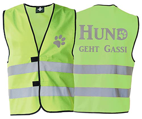 Generisch Warnweste Sicherheitsweste Hund geht Gassi mit reflektierendem Aufdruck 8 Farben 5 Größen