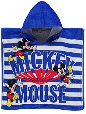 Ellepi badrock strand poncho barn Disney flicka svamp bomull Mimmi Musse Pigg sjöjungfru bilar (Musse Pigg)