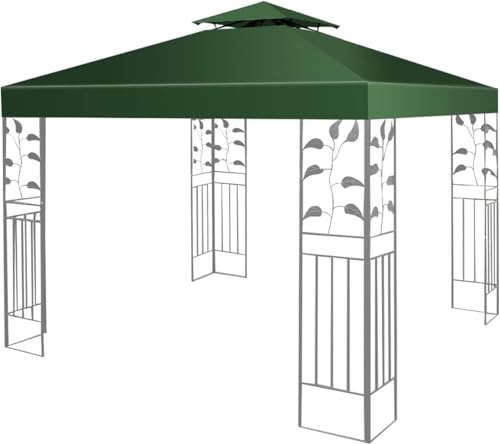 GIANTEX Ersatzdach für Gartenpavillon, 3 x 3 m, doppel-/einlagig, Polyestergewebe, wasserdicht, UV-Schutz, für Hof, Strand, Park, 3 Farben und 2 Stile