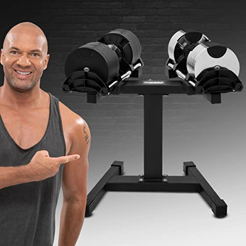 Miweba Sports Gestell für verstellbare Kurzhanteln VH100 / VH200 aus Stahl - Schwarz - Stabile Hantelablage - Hantelständer mit Gummifüßen - Dumbbell (VH200 Gestell)