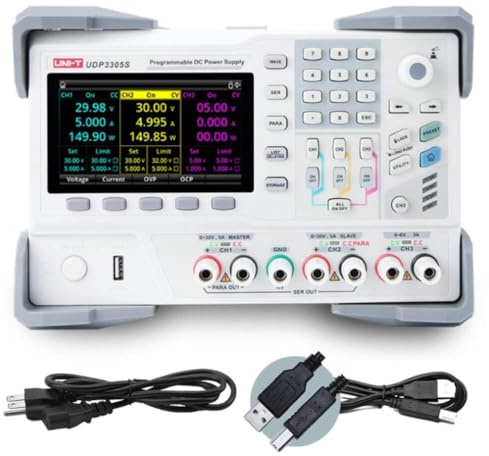 Uni-T UDP3305S programmierbares lineares DC Labornetzgerät Labor-Netzteil mit 4 Kanäle, 328W, 1mV,1mA Resolution, Spannung<0.03%+10mV Strom<0.2%+5mA Einstellgenauigkeit