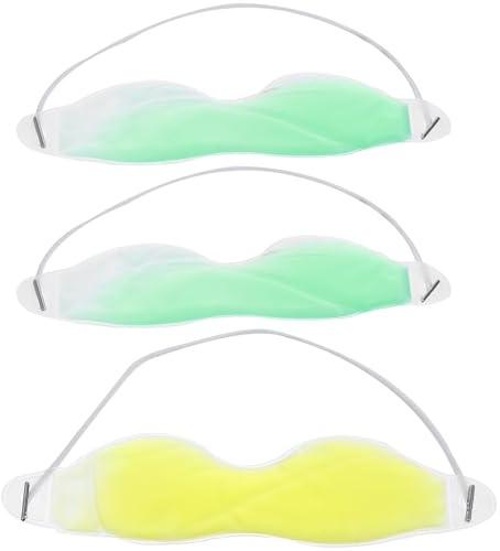 Healvian Cooling Gel Eye Mask 3 Pack Ice Pads for Relief and Dark Circles Soothing Therapy Reusable Cooling Eye Pads for Adults and Children 7.28 X 1.97 Inches