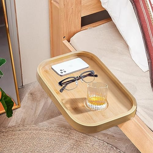 IGTOPS Nachttischregal, Bettablage, Nachttisch Hängendes Tablett, Aufhängen Tablett, Nachttisch Organizer für Bett & Etagenbett, Schlafsaal, Loft (Naturholzfarbe)