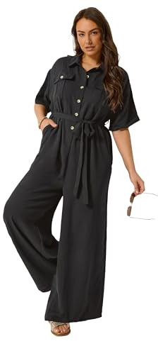 Yours Curve Button Front Jumpsuit - Women's - Plus Size Curve