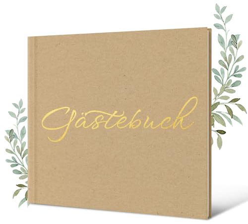 Fosdaling Gästebuch Hochzeit mit 72 Blanko Seiten - Premium Papier Hochzeitsgästebuch - Hochzeitsalbum - Hochzeitsbuch Gästebuch für Hochzeiten, Jubiläen, Geburtstage, Taufe etc