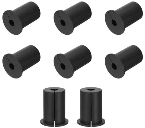 QUARKZMAN 8pz Passacavi Parete per Cavi 1 Pollice Boccola Parete per Cavo Silicone Passacavi Kit Instradamento Cavi Accessori Passacavo Parete per Ethernet Foro da 8mm, Nero
