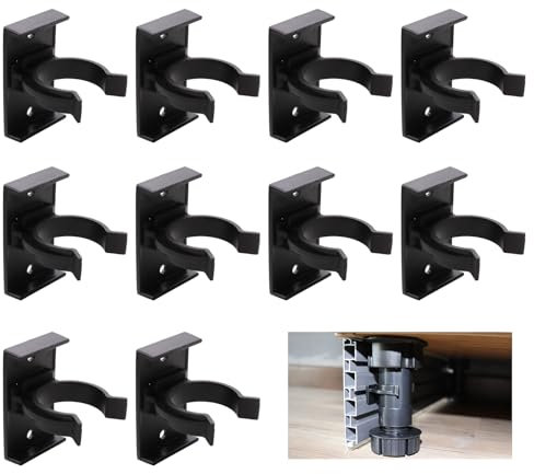 VEGCOO 10 Pièces Clip Plinthe Cuisine, Fixation Plinthe Cuisine avec Support d'Attache, Plinthe Cuisine pour Canapés, Tables, Lits, Meubles TV
