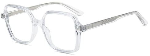 Firmoo Blaulicht Brille ohne Sehstärke Damen Herren Quadratische Rahmen | TR90 Anti-Glanz Entspiegelte Blaulichtfilter Computer Brille Bildschirme