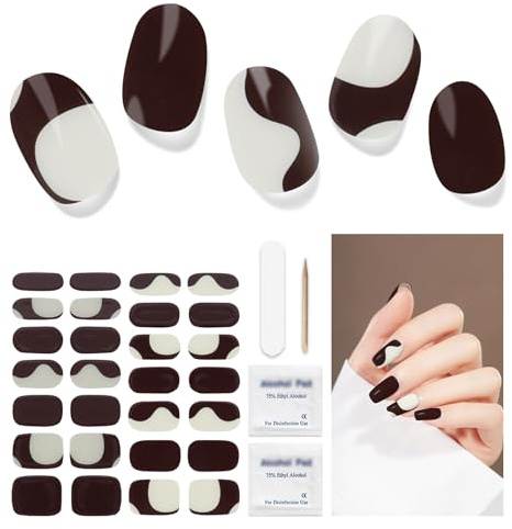 Nagelfolie UV Härtend - 28 Stück Nagelsticker UV Gel Nagelfolien Selbstklebend Nail Sticker Nagellackstreifen Gel-Nagelaufkleber Art Stickers DIY für Damen Mädchen Dekoration