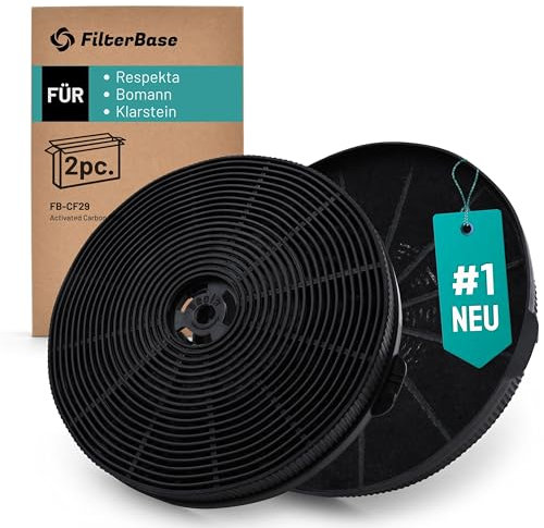 FilterBase® 2 filtros de carbón activo para campana extractora Respekta MIZ1000N, Bomann KF 574, 10032843, TMFILT4