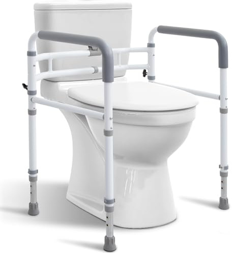 WeHwupe Toilet Rails - Toilet Safety Rail for Elderly Adults - Adjustable Bathroom Toilet Handles - Toilet Safety Frame & Rails - Toilet Grab Bars for Senior, Handicap & Disabled,Fits Most Toilets