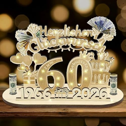 Herbst 60 Geburtstag Geldgeschenk 2026 60. Geburtstag Frauen Männer | Personalisiertes Geschenke für 60 Jahre Geburtstag Deko (60)