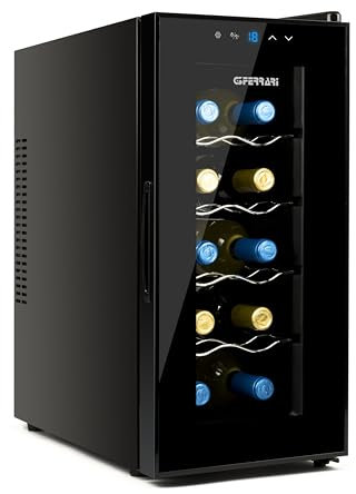 G3 Ferrari G90047 Frigorifero per Bottiglie Riservetta 10, 28 Litri, Display LED, Capacità 10 Bottiglie, Basso consumo energetico, Termostato da 8° C a 18°C, Completa di Luce interna e 4 Ripiani
