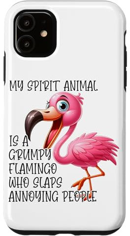 Mein Geistertier ist ein mürrischer Flamingo, der nervigen Peo ohrfeigt Hülle für iPhone 11