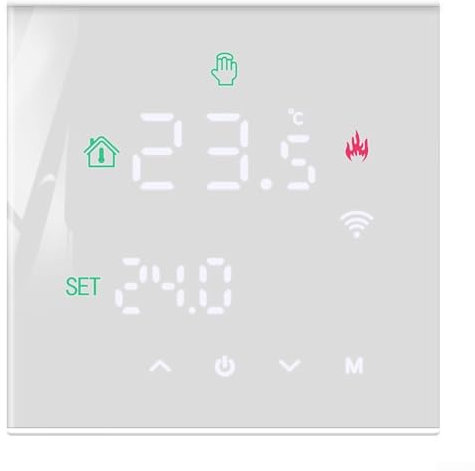 Hasaller Termostato elettrico per riscaldamento a pavimento Smart WiFi Termostato elettrico per riscaldamento a pavimento Regolatore di temperatura programmabile con controllo vocale Compatibile con