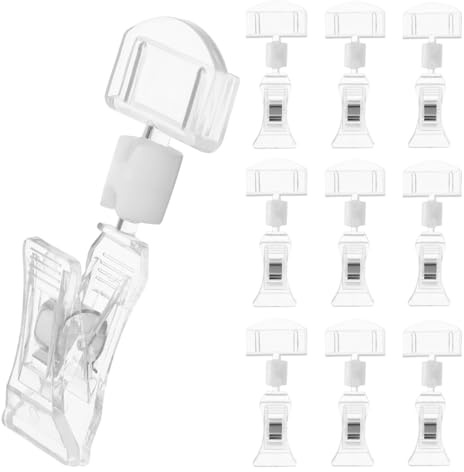 Artibetter 10 Stück Acryl Preisschild Clip Mit Doppelclip Drehbar Für Preis Anzeige Halter Im Einzelhandel Und Supermarkt Tisch Etikettenhalter