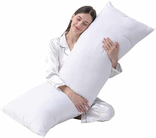 MH Traders Bolster Pillow (Double(48x137cm)) Soft Hollowfibre Long Body Pillow for Maternity & Pregnancy Support, Orthopaedic Full Body Comfort, Anti-Allergy for Side & Back Sleepers