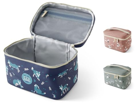 monbento – Sac Isotherme Repas Enfant Frosty bleu Wolf – Glacière pour Transporter Lunch Box, Gourde, Accessoires et Encas - Sac Gouter Idéal pour Ecole/Pique-nique – Personnalisable – Motif Loup