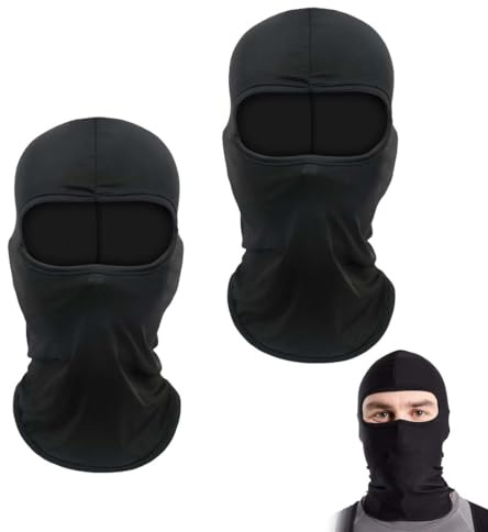 HABNI Pasamontañas 2 Unidades Negro Talla Única Unisex Moto Esquí Ligero Transpirable UV