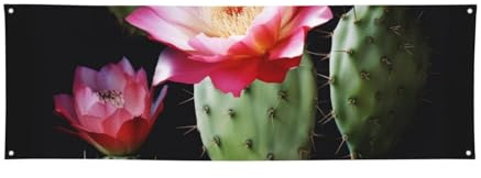 Striscione da appendere con fiori di cactus per Halloween e feste di Natale, 60 x 180 cm, sfondo fotografico, ghirlanda, arazzo da parete per sfondo di compleanno, decorazione per eventi all'aperto
