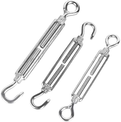 1PCS Gancio in Acciaio Inox e Occhio Tenditore Della Corda Tensione del Cavo Regolabile Giardino M4 M5 M6 M8 M10 M12 M16 M20 tenditore del filo(Hook and Hook,M12)