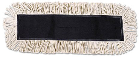 Boardwalk 1636 - Cabezal desechable para trapeador con flecos centrales cosidos, algodón/sintético, 36 pulgadas de ancho x 5 pulgadas de profundidad, color blanco