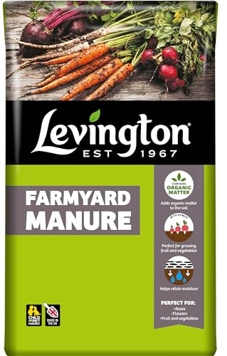 Levington Farm Yard Manure, Organic Blend, 50L, Brown