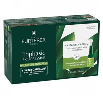 RENE FURTERER TRIPHASIC PROGRESIVE TRATAMIENTO ANTICAIDA 5.5 ML 8 FRASCOS