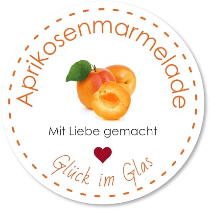 Aufkleber Etiketten Selbstklebend Sticker Marmeladenaufkleber Aprikosenmarmelade