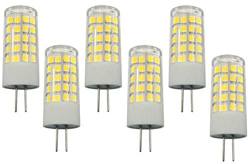 K JINGKELAI G4 LED Bulbs JC Bi-Pin Base Light Bulbs 6W AC120V Dimmable 60W T3 Halogen Bulb Replacement Landscape Bulbs Warm White 3000K Ceramic Base LED Corn Light 64 LED 2835 SMD (Pack of 6)