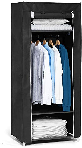 Single Canvas Wardrobe Portable Wardrobe for Bedroom 160 x 59 x 43CM