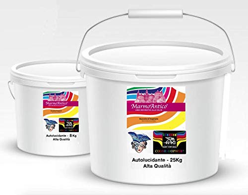 Stucco Veneziano Autolucidante Classico GRASSELLO DI CALCE- MARMORINO 10 COLORI 100% BIO HIGH-QUALITY - 8-25Kg LUCIDO (8 KG, BIANCO)