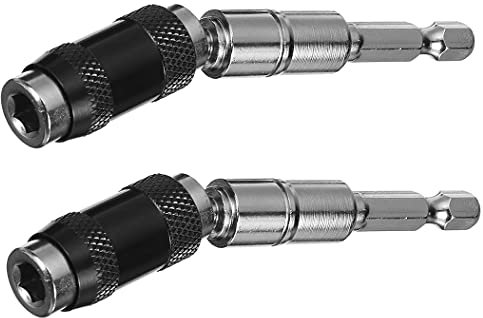 Toolcool 2 Pack Pivoting Bit Holder Magnetic Pivot Drill Bit Holder Quick Release Flexible Screwdriver Bit Holder for Tight Spaces or Corners