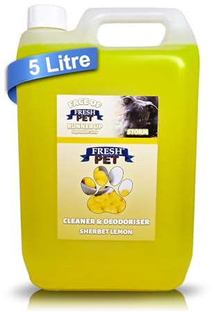 Fresh Pet Disinfectant Deodoriser Artificial Grass Cleaner for Dogs 5L | Sherbet Lemon Pet-safe formula, 5L Pre-Filled for Kennels, Catteries, Artificial Grass, Floors, Crates, Bedding, Litter Trays