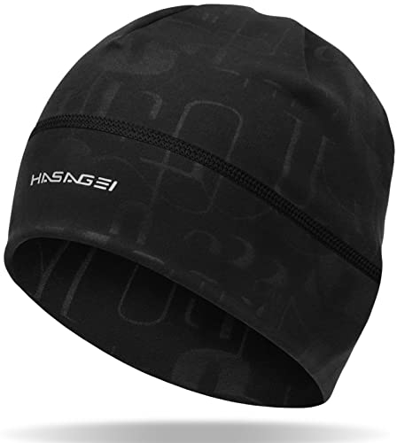 HASAGEI Laufmütze Herren Damen, Winter Mütze Unisex, Weich Elastisch Sportmütze, Winddichte Prägung Fahrrad Mütze Thermo Wintermütze Geeignet für Frühling Herbst und Winter
