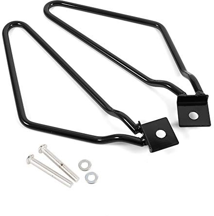 EBTOOLS para borse Laterali Moto, Alforjas de Motocicleta, Soporte de Hierro Cromado, Alforjas de Motocicleta, Soportes de Montaje, Soporte para XL883/1200 HD1450/1584(Negro)