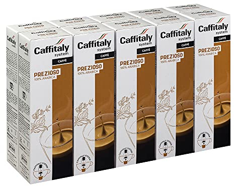 Caffitaly System, 100 Capsule Caffè Prezioso, per Macchine Originali Caffitaly, con Note Aromatiche Floreali, 100% Arabica, Intensità 6/10, Tostatura Media