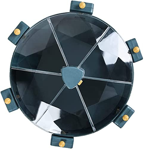 8,5 l Reisaufbewahrung, Müslispender, Wandmontage, 360 Grad drehbar, luftdicht, 6 Gitter, Trockenfutterspender mit Messbecher, Küchenorganisation für Kaffeebohnen, Nuss, Snack, Getreide, Blau